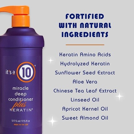 Miracle Deep Conditioner Plus Кератиновая маска для волос 518 мл, It'S A 10 Haircare — фото 3