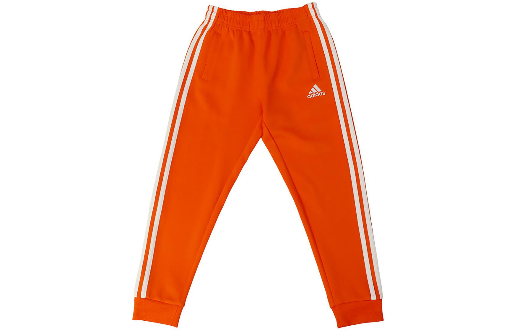 Adidas Вязаные спортивные штаны для детей, оранжево-белые — фото 3