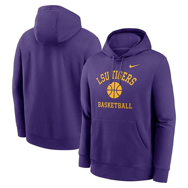 Мужская фиолетовая баскетбольная толстовка LSU Tigers с капюшоном Nike