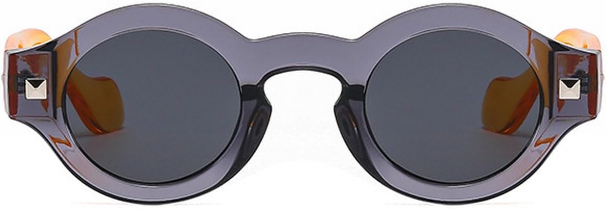 

Laureles Винтажные солнцезащитные очки с заклепками, круглые, с градиентным переходом цвета, для женщин, модные солнцезащитные очки в стиле панк для мужчин, очки для вождения, C3