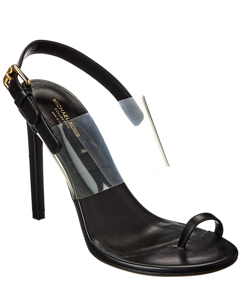 Michael Kors Collection Кожаные и виниловые сандалии Catherine, черный