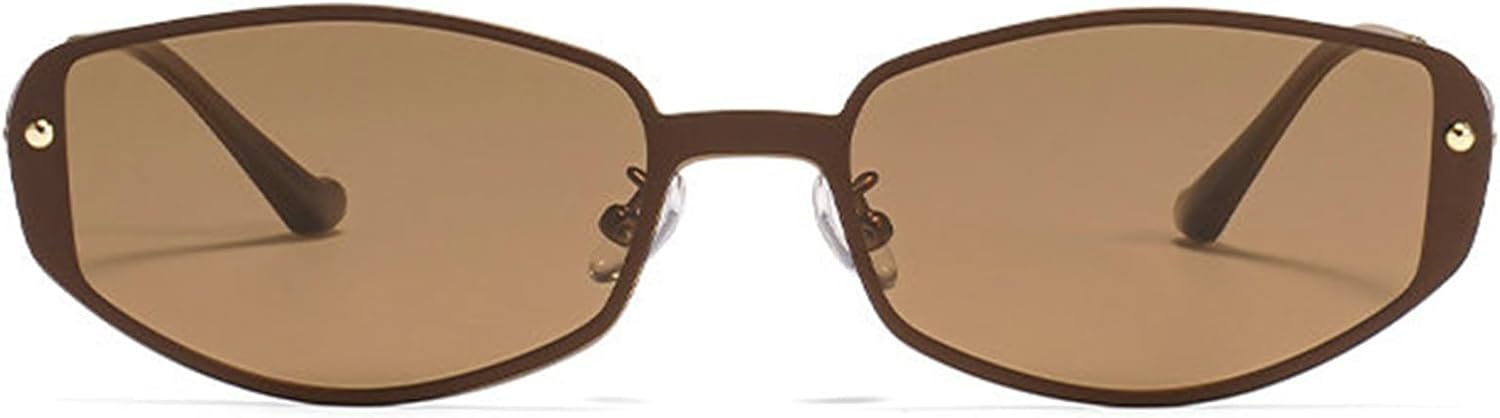 

Солнцезащитные очки Willochra Retro, маленькие, неправильной формы, овальные, модные, без оправы, с прозрачными линзами с градиентом, защита от УФ-излучения UV400, мужские солнцезащитные очки, C5