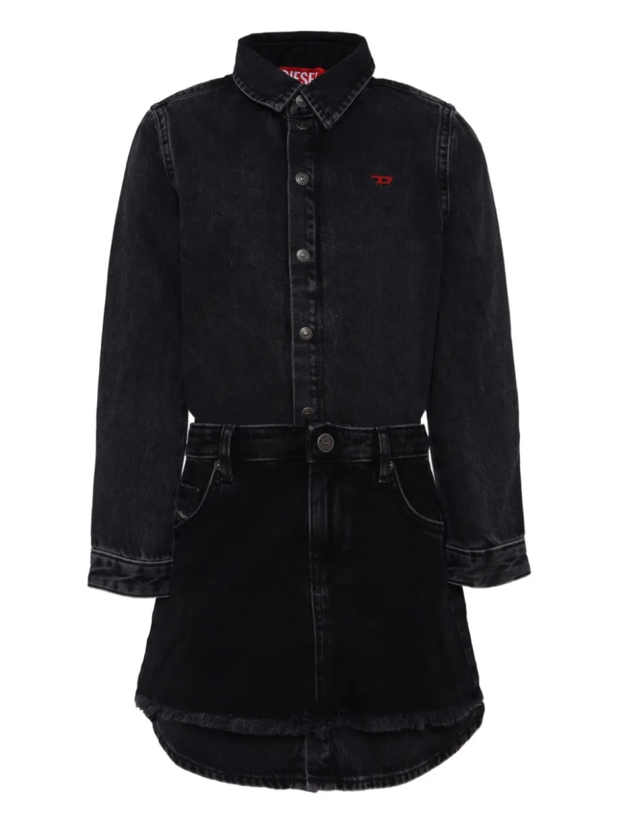 

Джинсовое платье на пуговицах Diesel Kids, черный