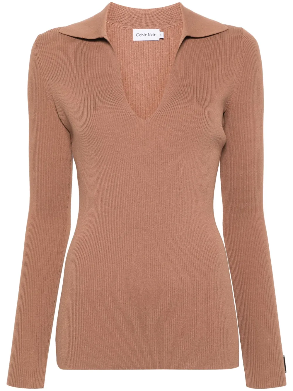

Джемпер в рубчик Calvin Klein, коричневый