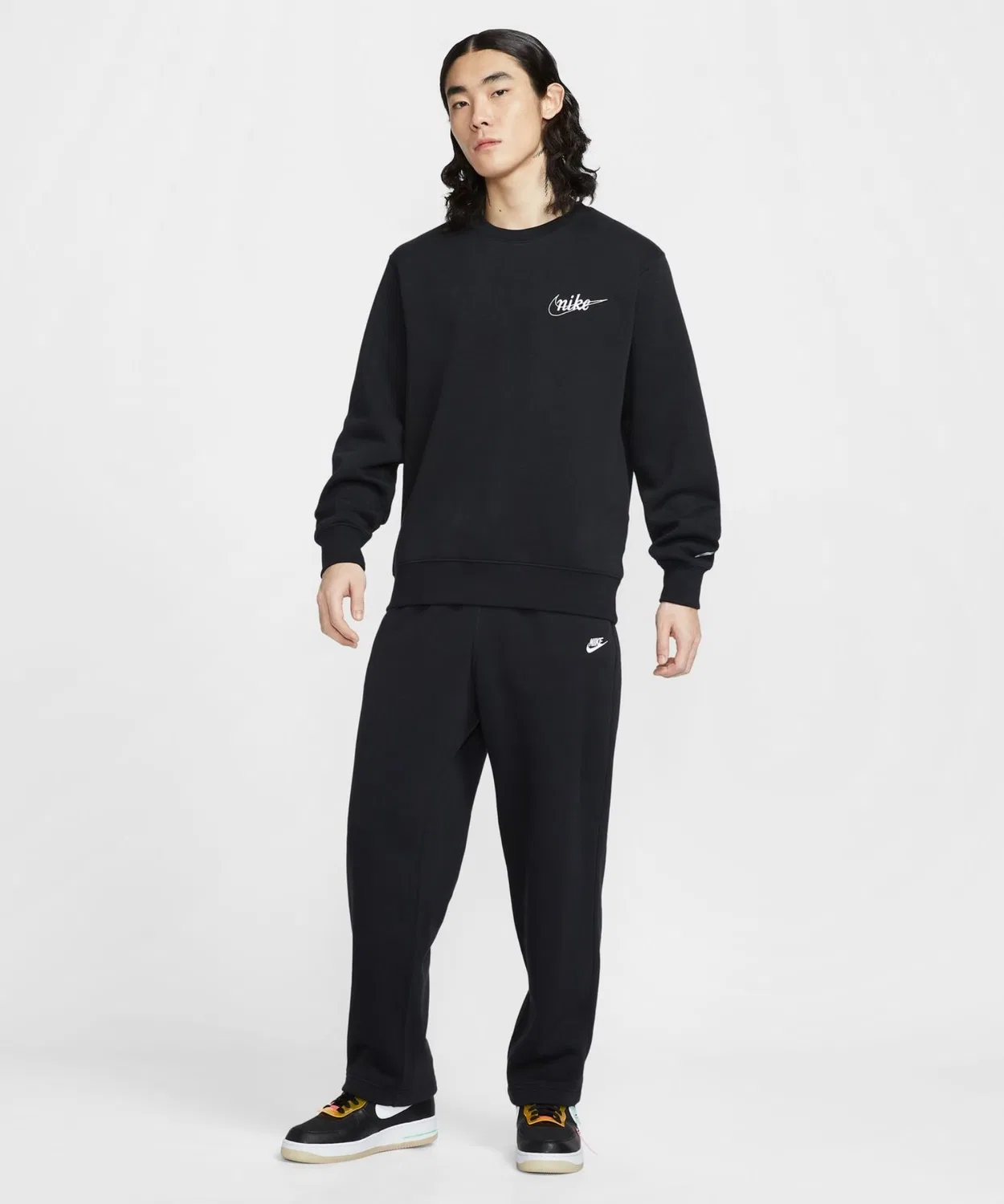 Свитшот Nike Club BB Crew с длинным рукавом, чёрный — фото 3