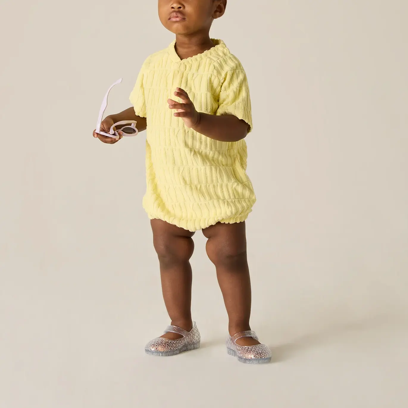 Комбинезон Monogram Baby Terry Henley для младенцев и малышей KITH, желтый — фото 3