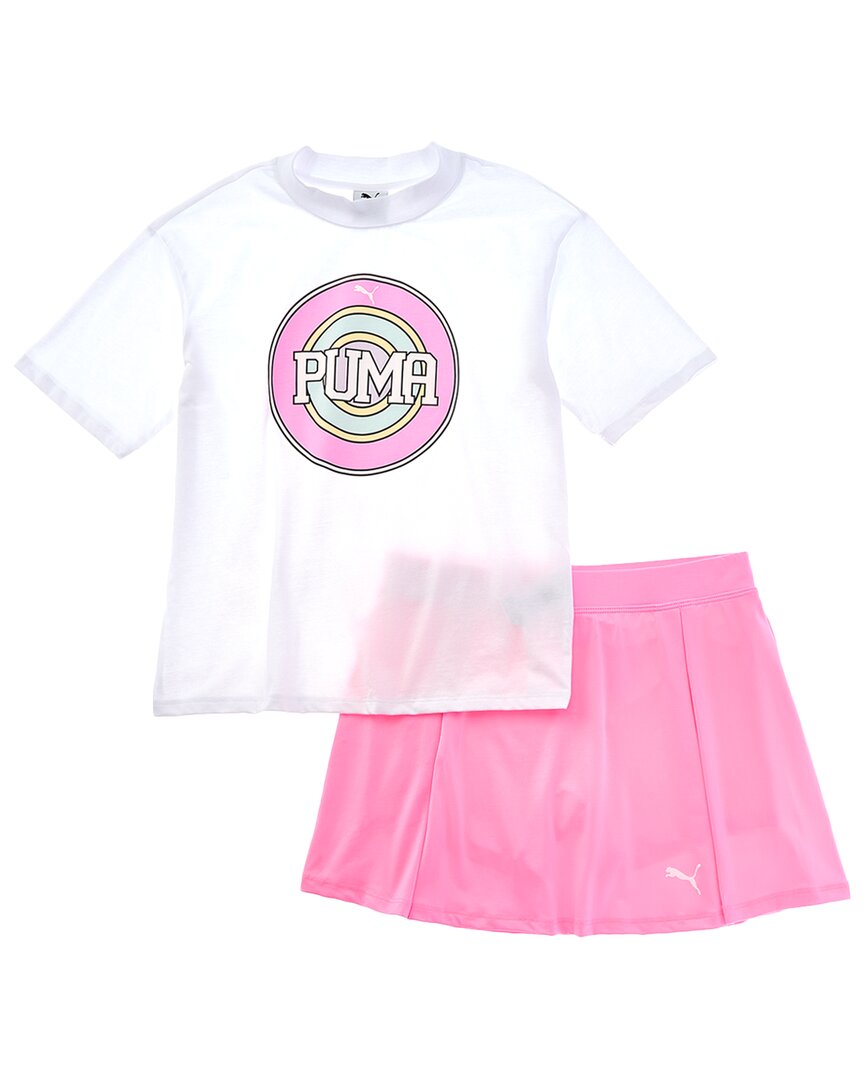 

Комплект PUMA из двух предметов: футболка и юбка-шорты, белый