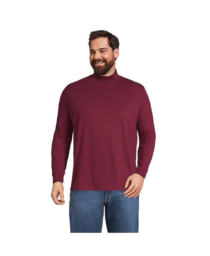 

Мужской большой & Футболка с воротником-стойкой Super-T Tall Lands' End, цвет Rich burgundy