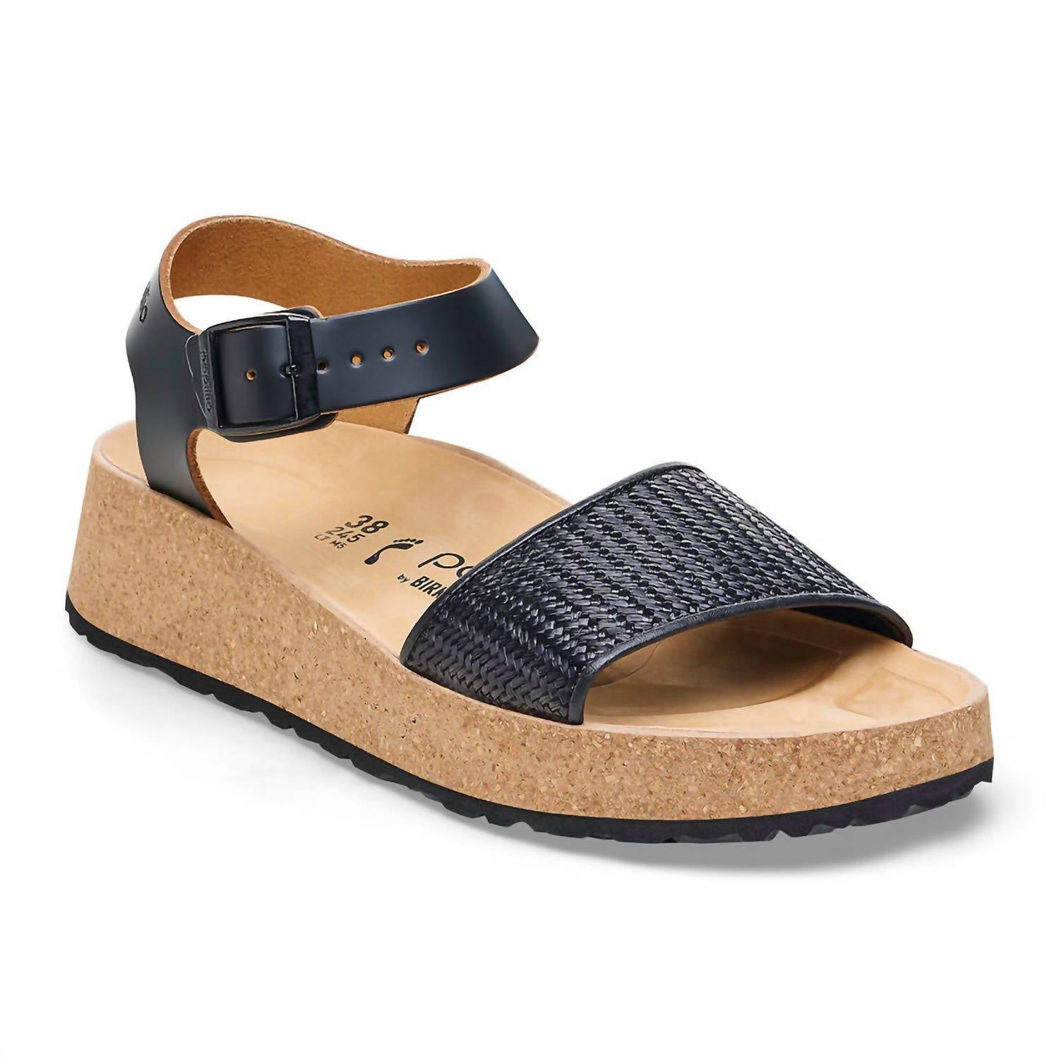 Женские сандалии Glenda с французским кантом в черном цвете Birkenstock