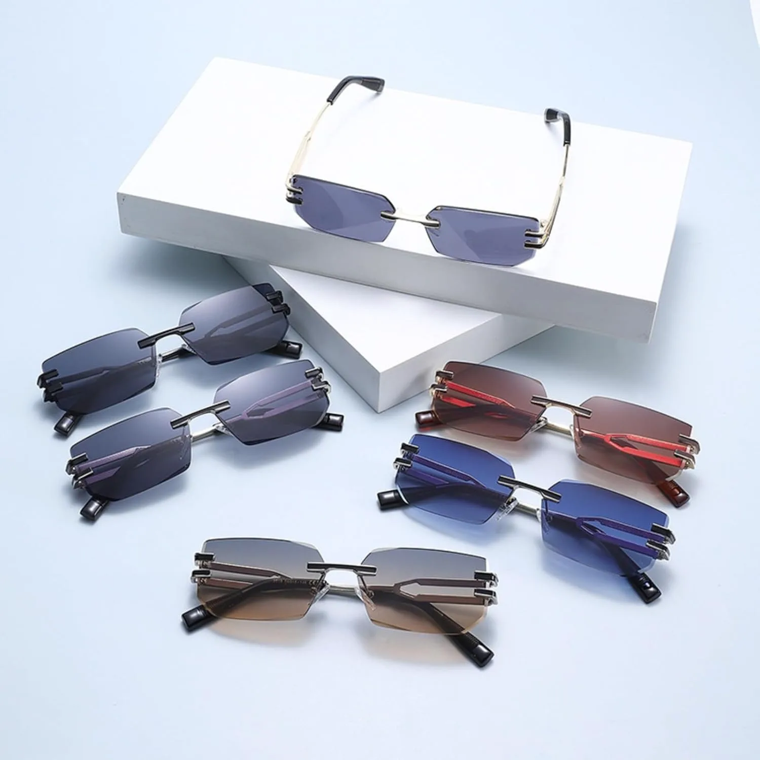 

Солнцезащитные очки Willochra без оправы, прямоугольной формы, для женщин и мужчин, модные, маленькие, узкие, прямоугольные, неправильной формы, в стиле 90-х, C3