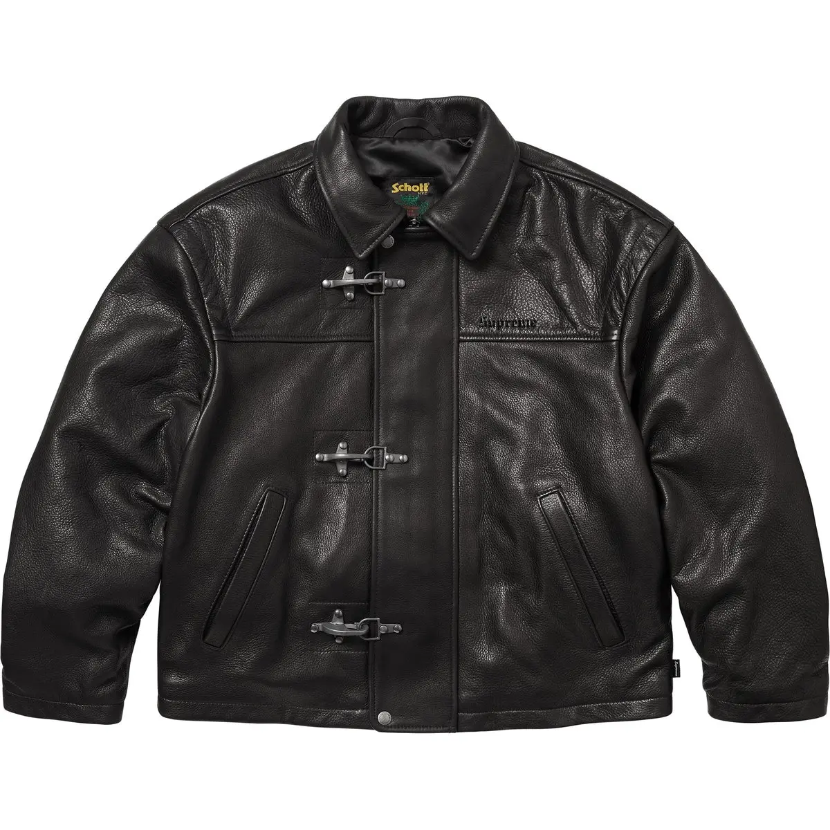 

Supreme Кожаная куртка Schott Clip, Black