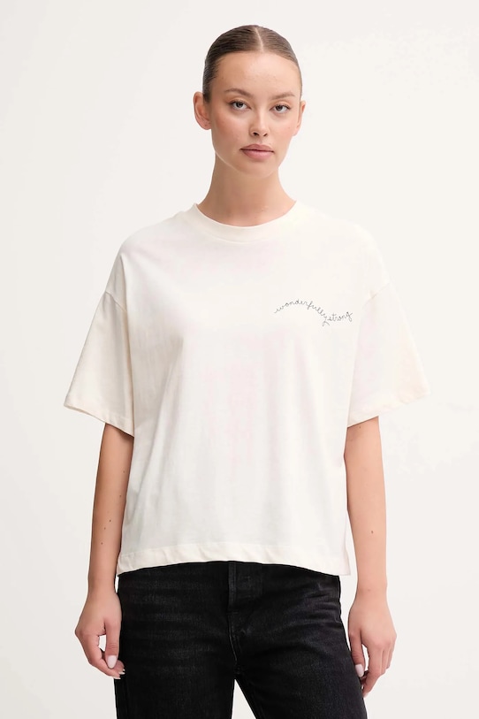 

Хлопковая футболка United Colors Of Benetton, бежевый