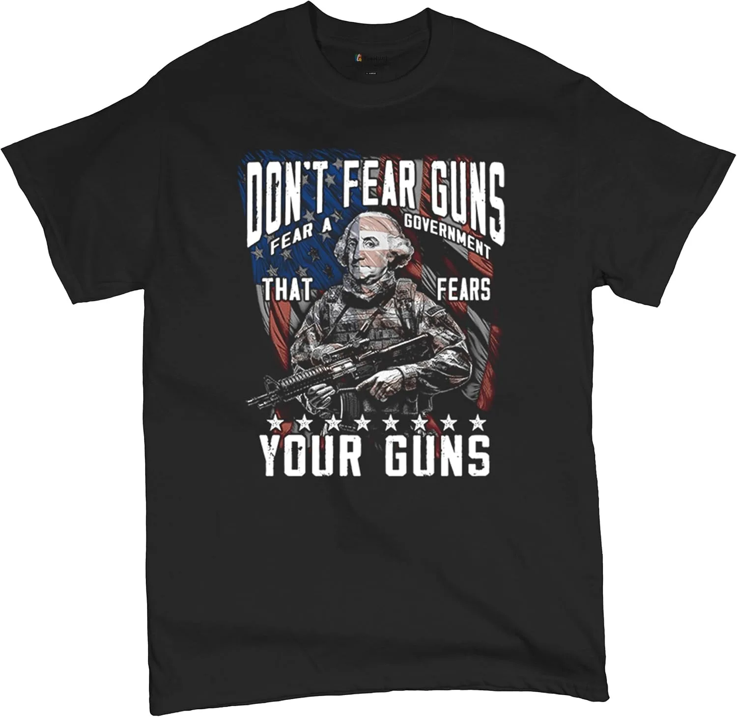 

Футболка мужская Dont Fear Guns Tactical Patriot George Washington Armed 2nd Amendment Tee Hunt