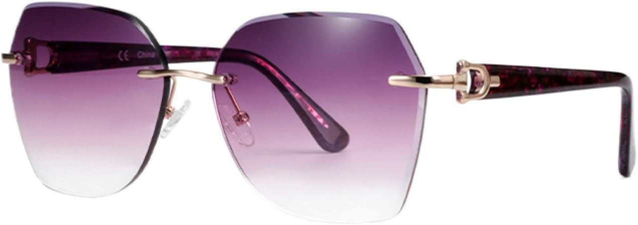 

Солнцезащитные очки с защитой от УФ-излучения UV400 | Увеличенный размер, без оправы, градиентный металлический дизайн | Линзы ярких цветов для занятий спортом на открытом воздухе и вождения DSVIGF, Purple