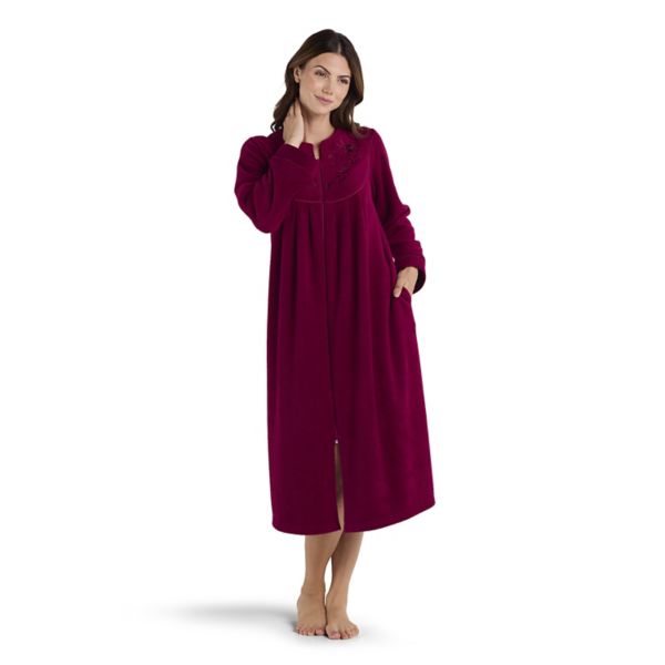 

Женский микрофлисовый халат на молнии Miss Elaine Essentials, бургундия