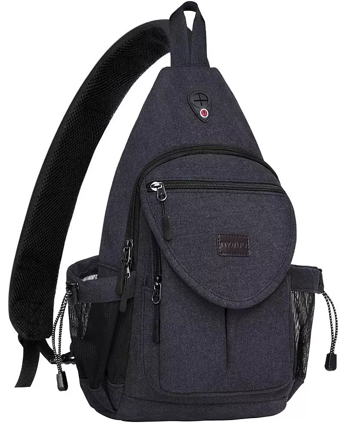 

Рюкзак-слинг из холста с карманом-антикражем - водонепроницаемый походный рюкзак через плечо для путешествий MOSISO