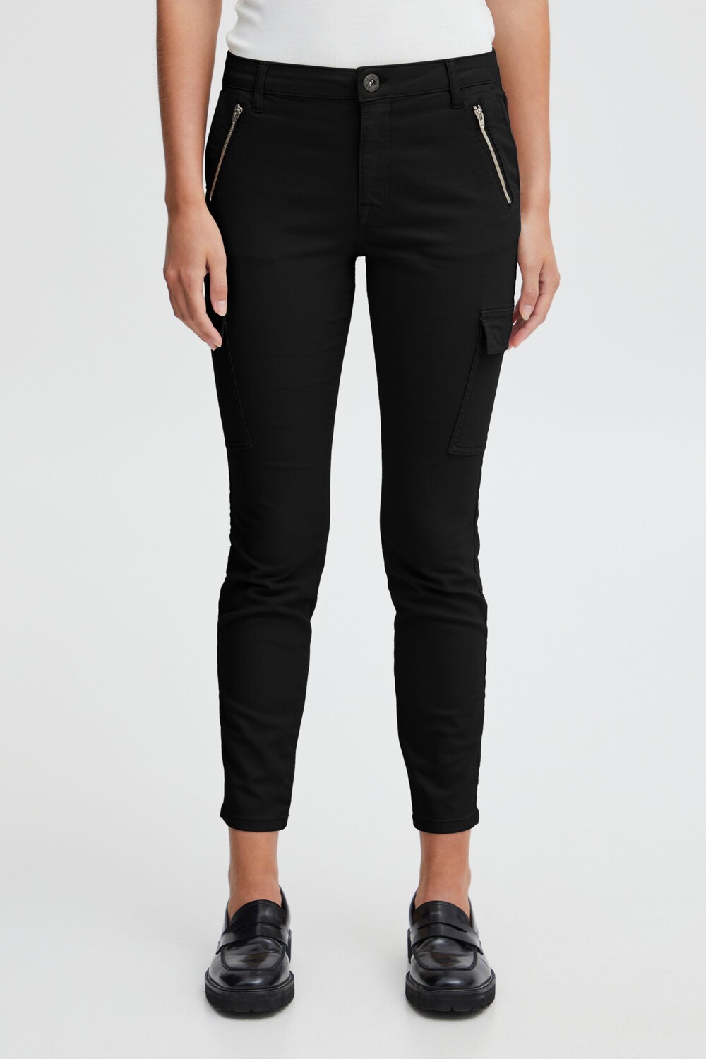 

Брюки PULZ Jeans Cargohose PZROSITA HW Pocket PA 50207391, черный