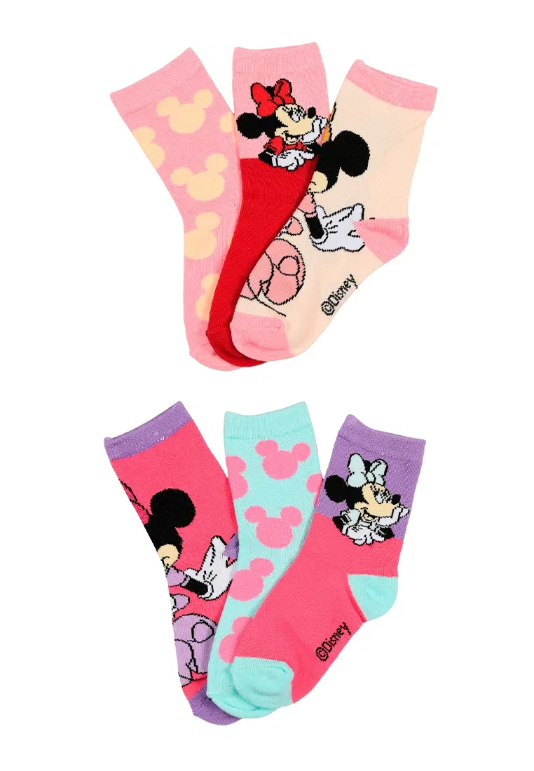 Носки детские 6 пар Disney Minnie Mouse, разноцветный