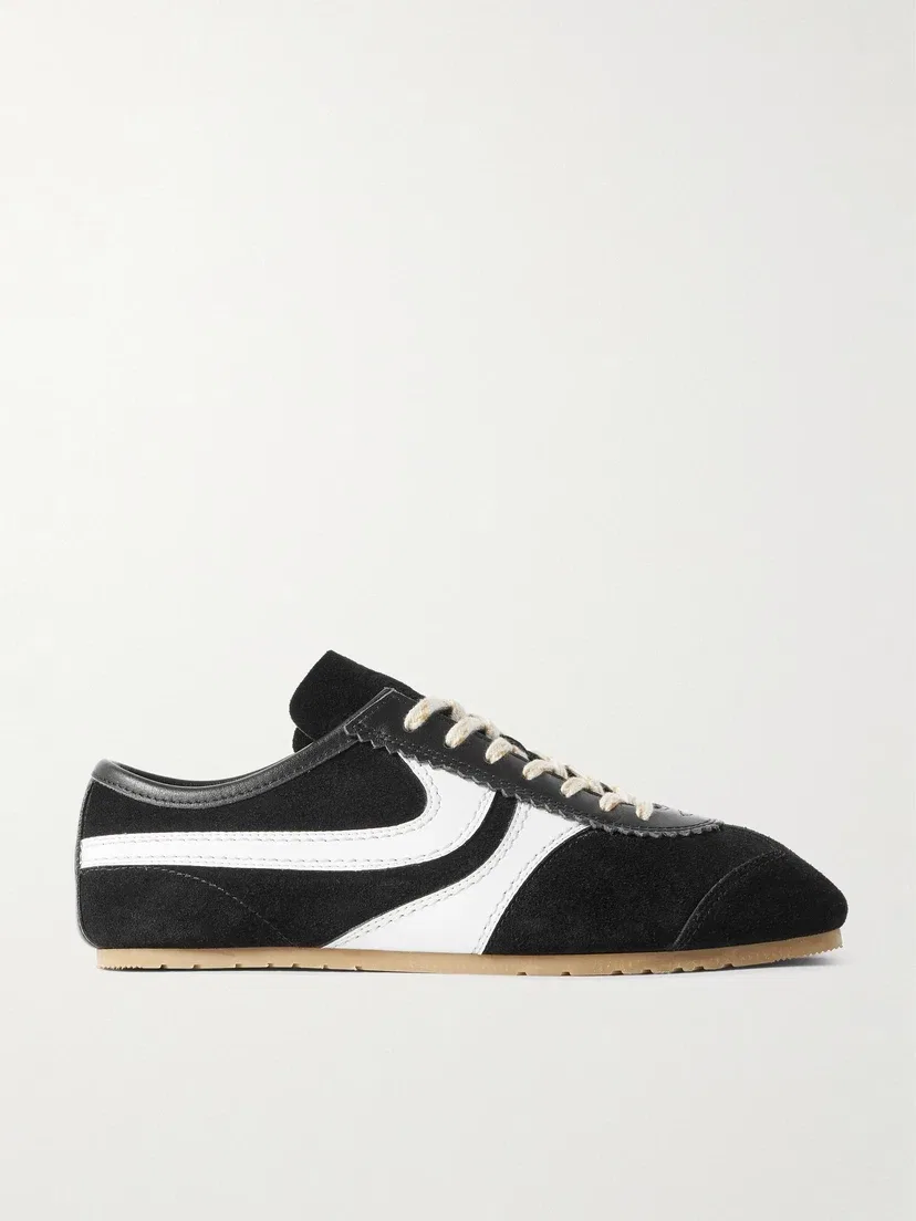 Кожаные кроссовки из замши DRIES VAN NOTEN, черный