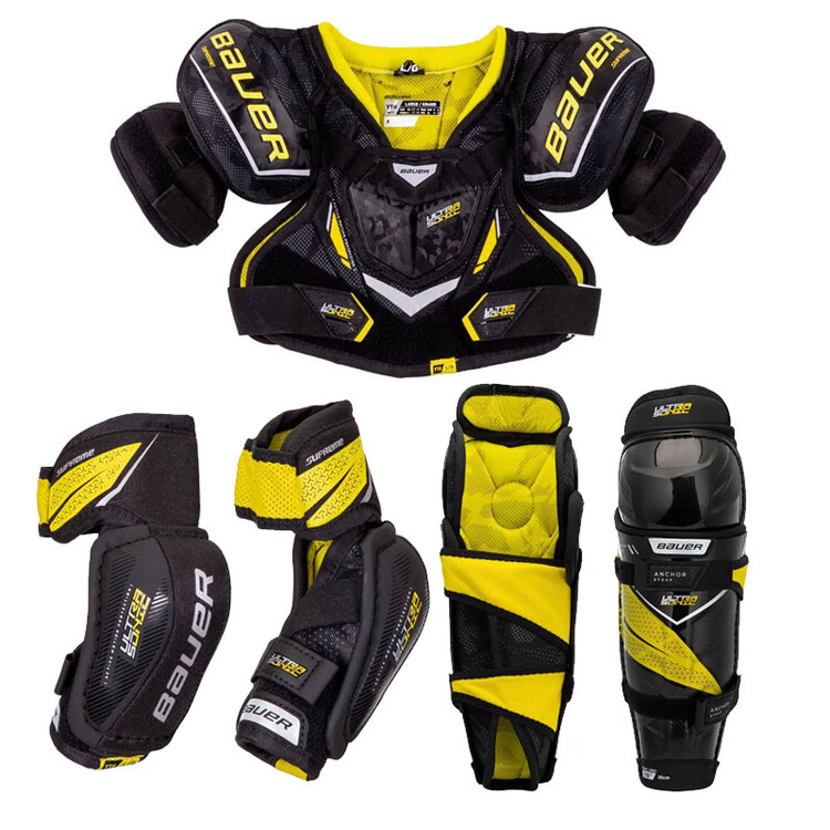 

BAUER Защитный набор для хоккея Ultrasonic, нагрудник, наколенники и налокотники для детей и взрослых, детский комплект S