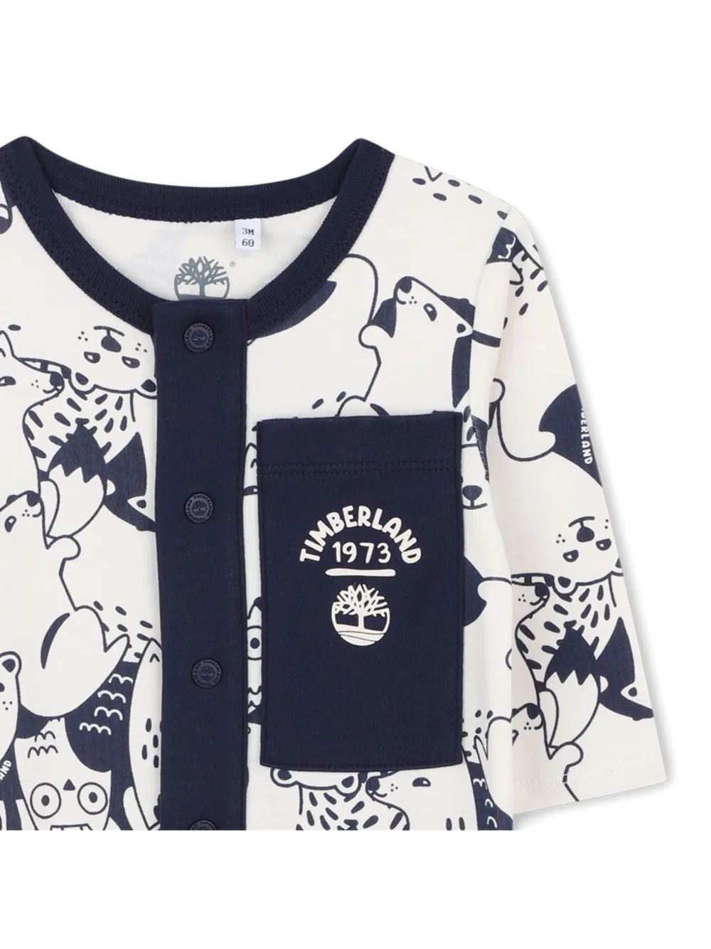 Пижама с анималистичным принтом Timberland Kids, белый — фото 3