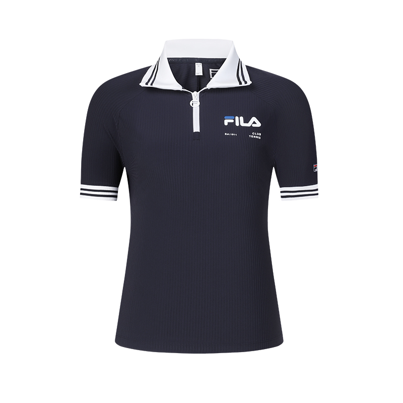 

FILA Футболка-поло женская RD Royal Blue с воротником-поло, тонкая, прямого кроя