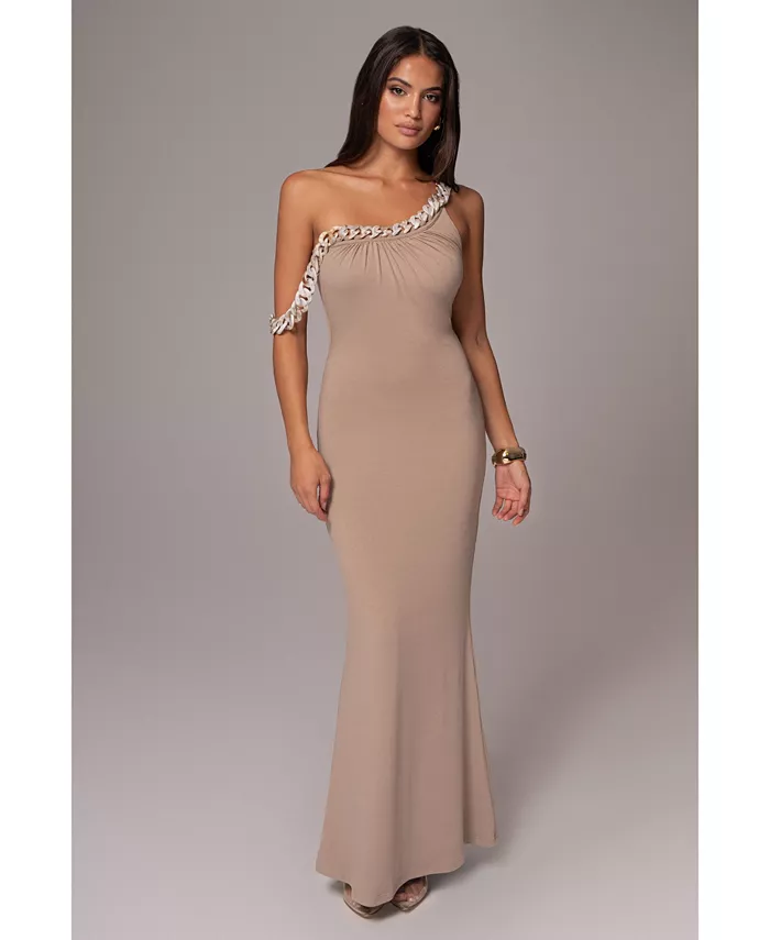 

Женское асимметричное платье Monette JLUXLABEL, коричневый/бежевый