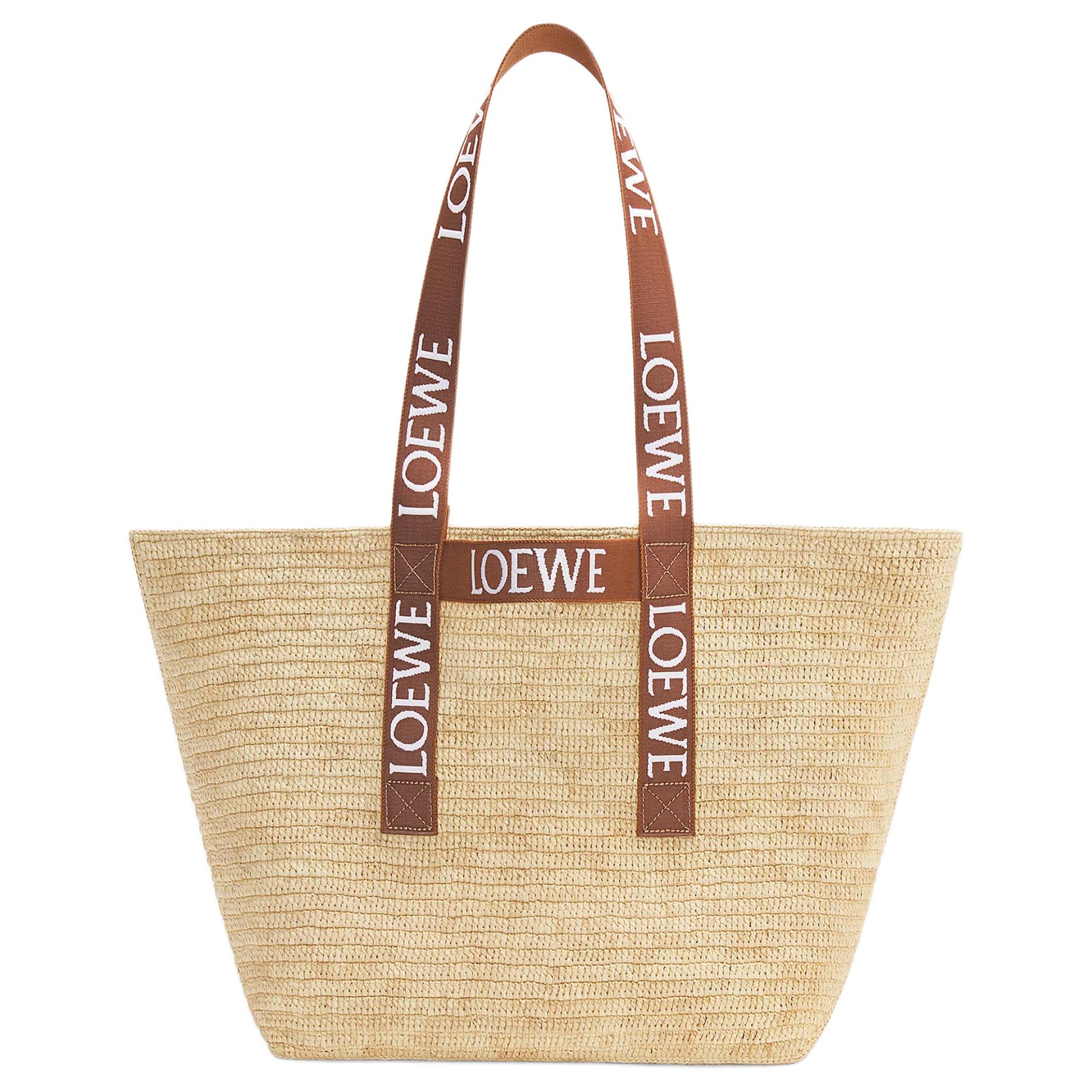 

LOEWE Складная сумка-шопер из рафии натурального или бежевого цвета