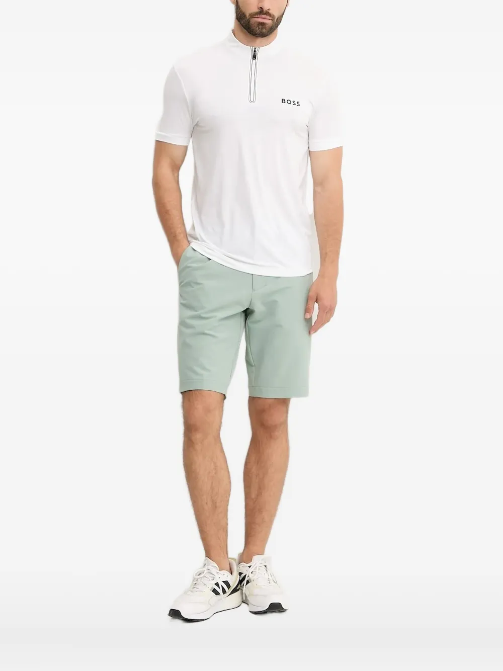 

Фактурная рубашка поло Boss, белый