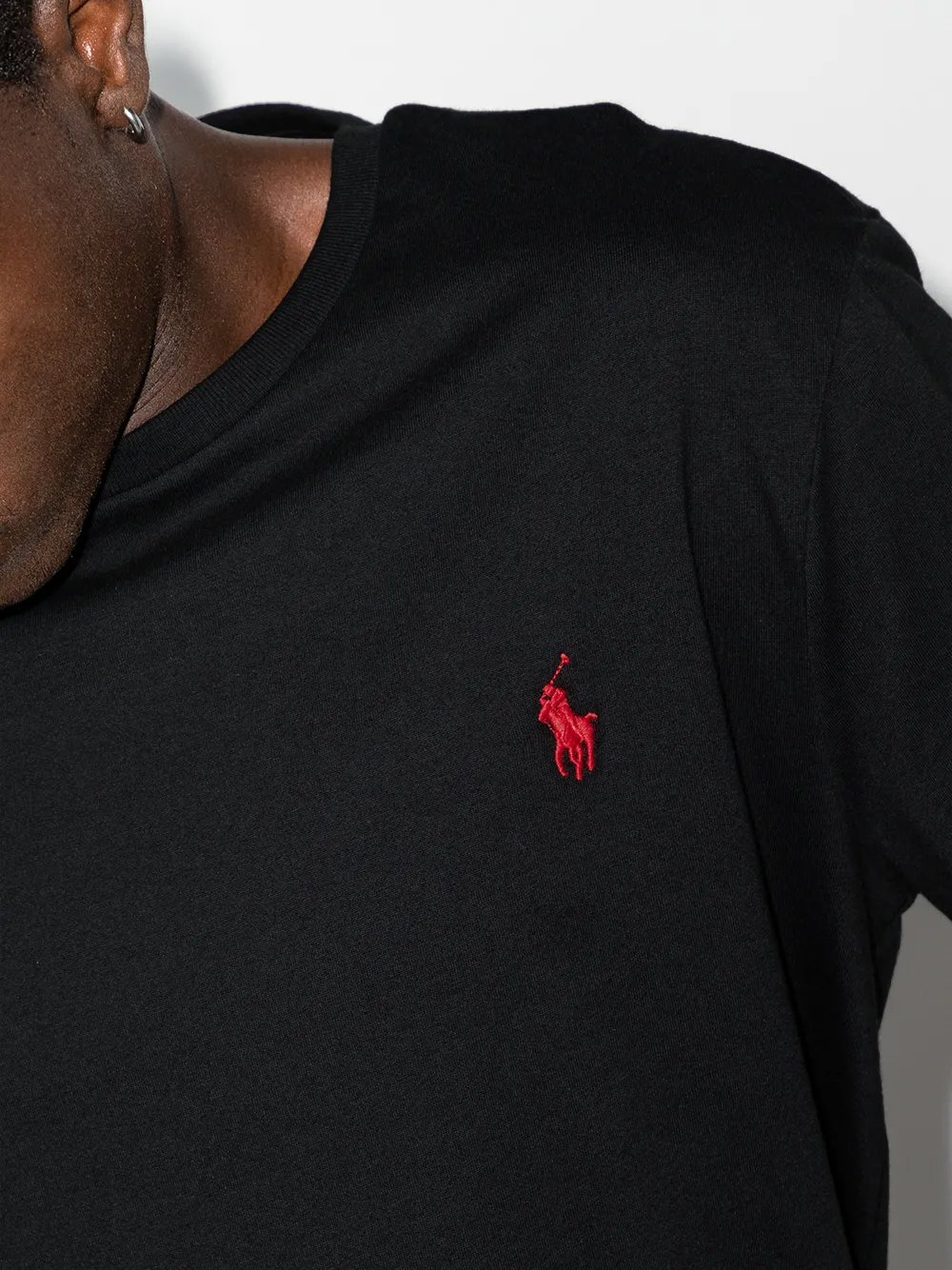 Футболка с вышитым логотипом POLO RALPH LAUREN, черный — фото 4