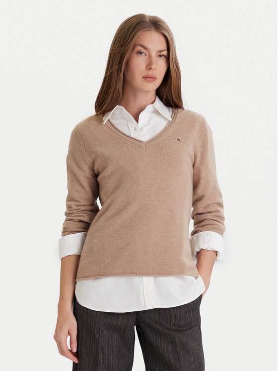 

Свитер regular fit WW0WW43505 Tommy Hilfiger, бежевый