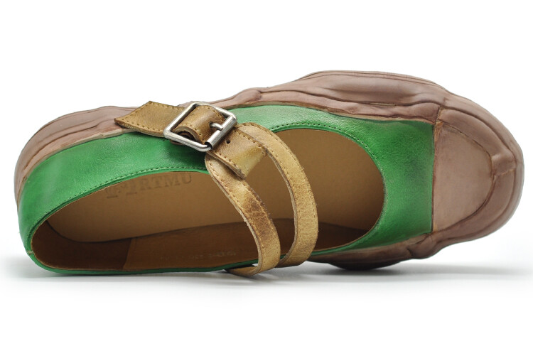 Туфли женские повседневные Women's Casual Shoes Women's Low-Top Green Artmu — фото 3