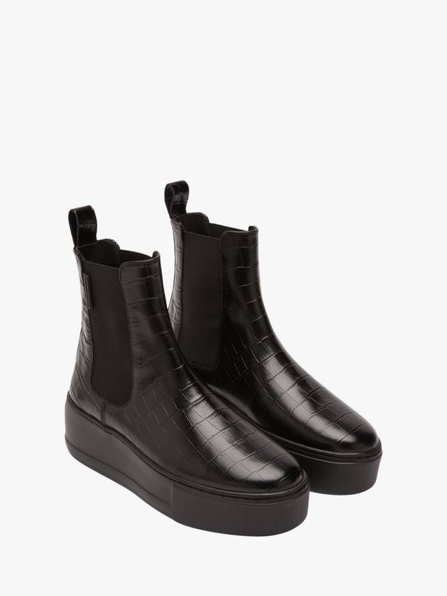 Парка Вэй челси ботинки на платформе с крокодиловым принтом из кожи Russell & Bromley, Black — фото 2