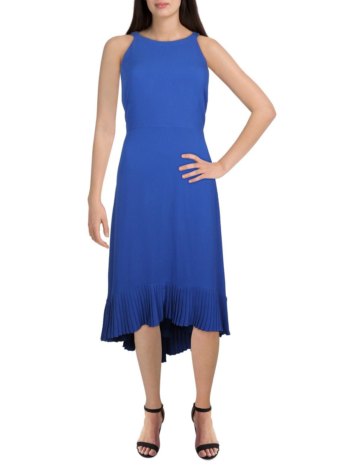 

Женское плиссированное платье миди длины «чай» Kensie Dresses, синий