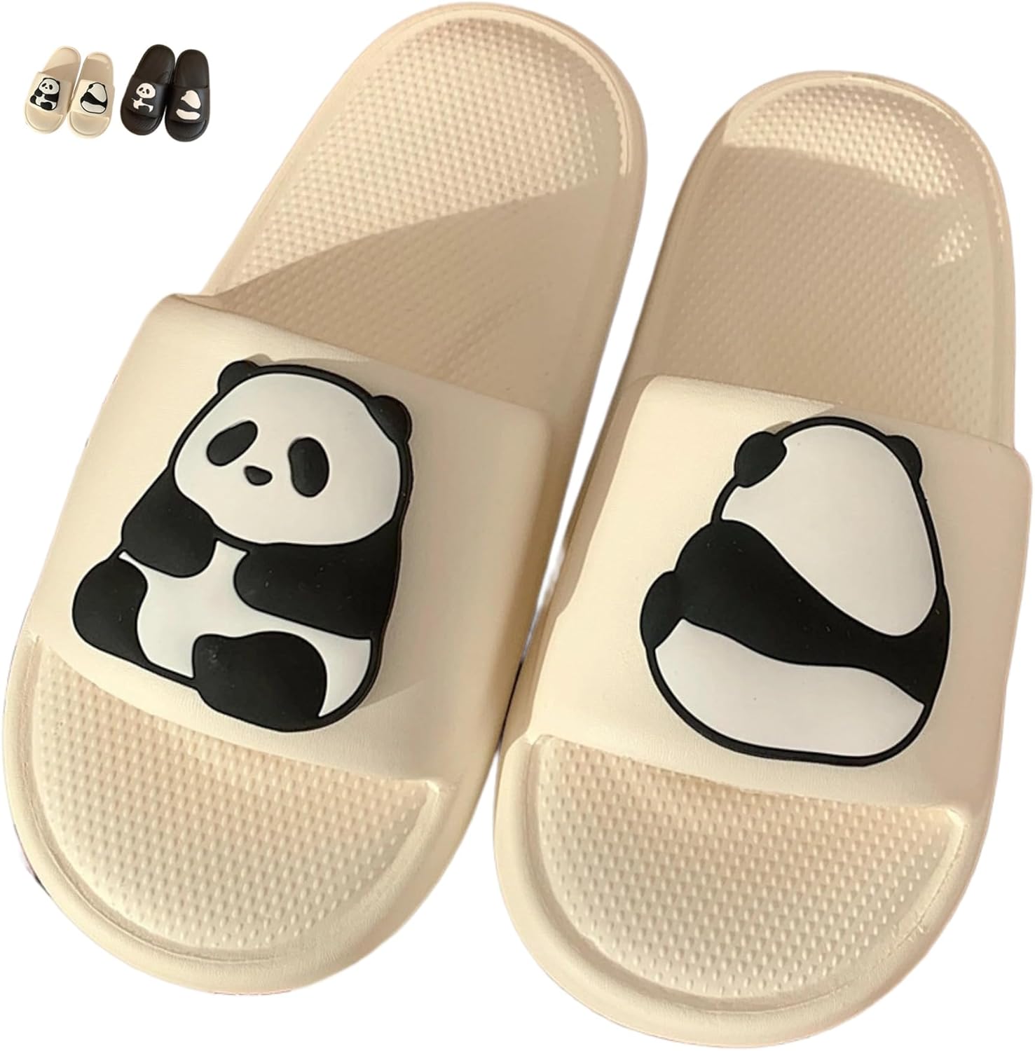 

Милые тапочки с пандой iwhgrmp для женщин и мужчин, домашние сандалии-панды, летние и для ванной с мягкой подошвой, белый