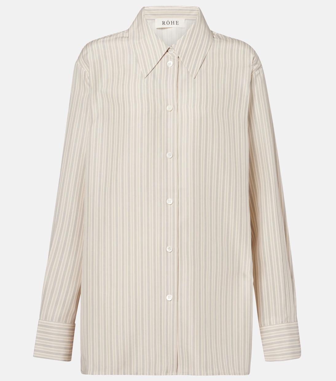 

Широкая полосатая шелковая рубашка Róhe, Classic Stripe