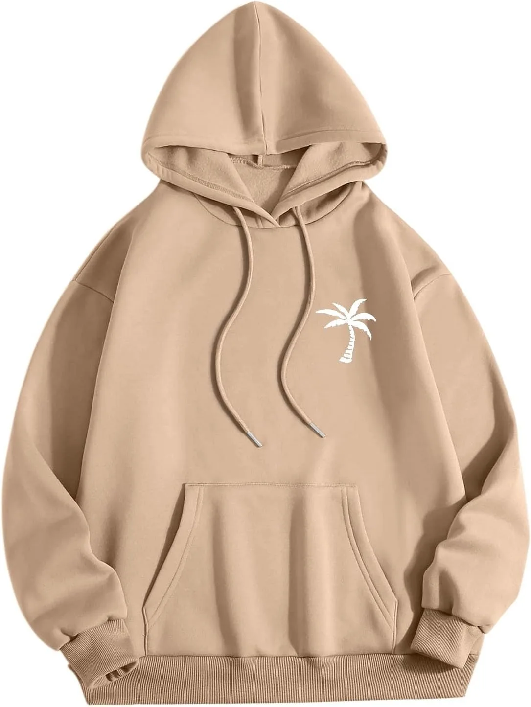 

Мужская повседневная толстовка с капюшоном, принт с пальмой, свободный крой, с карманами