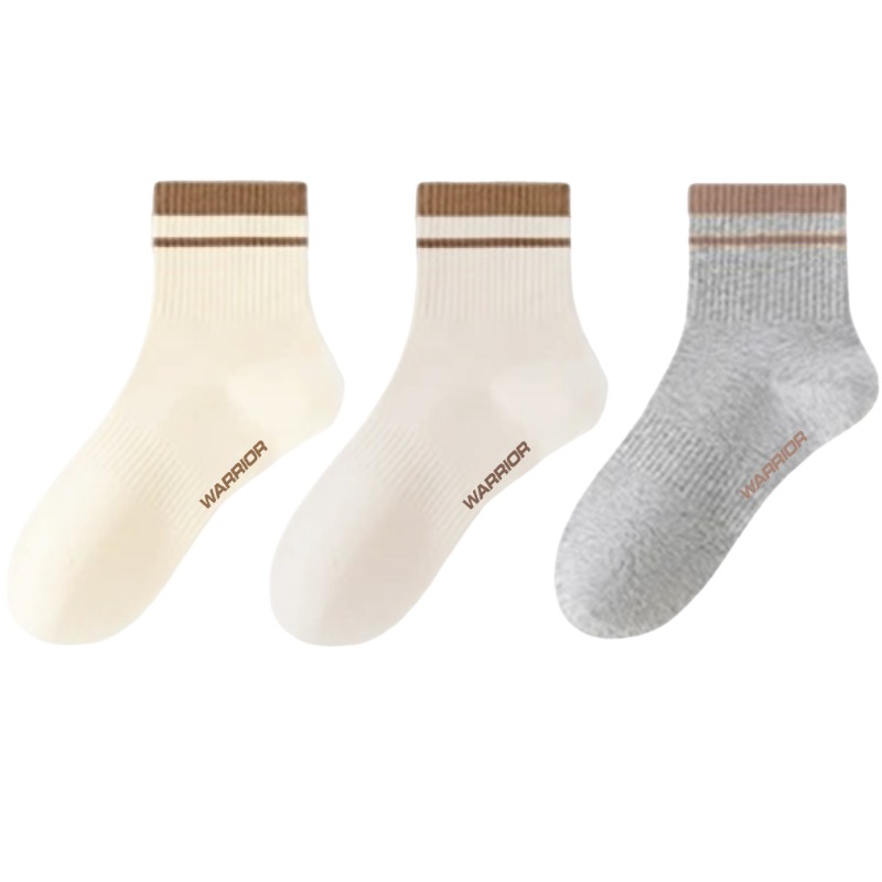 

Унисекс носки Mid Calf WARRIOR, 3 pack = бежевый+хаки+светло-серый