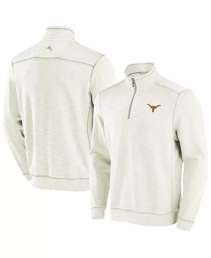 

Мужская кремовая толстовка Texas Longhorns Tobago Bay с полузастежкой, трикотажная Tommy Bahama, коричневый/бежевый