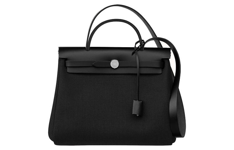 

Сумка Herbag Zip Reversible Canvas с кожаными вставками, наплечная, через плечо, унисекс, черный HERMES