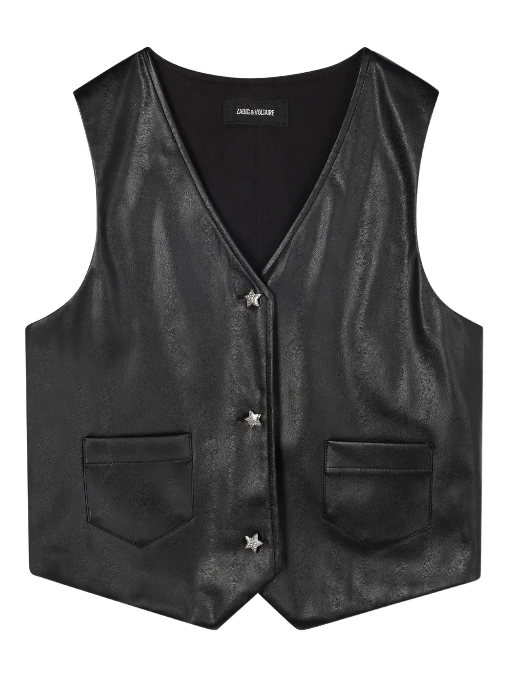 

Кожаный жилет Zadig & Voltaire Kids, черный