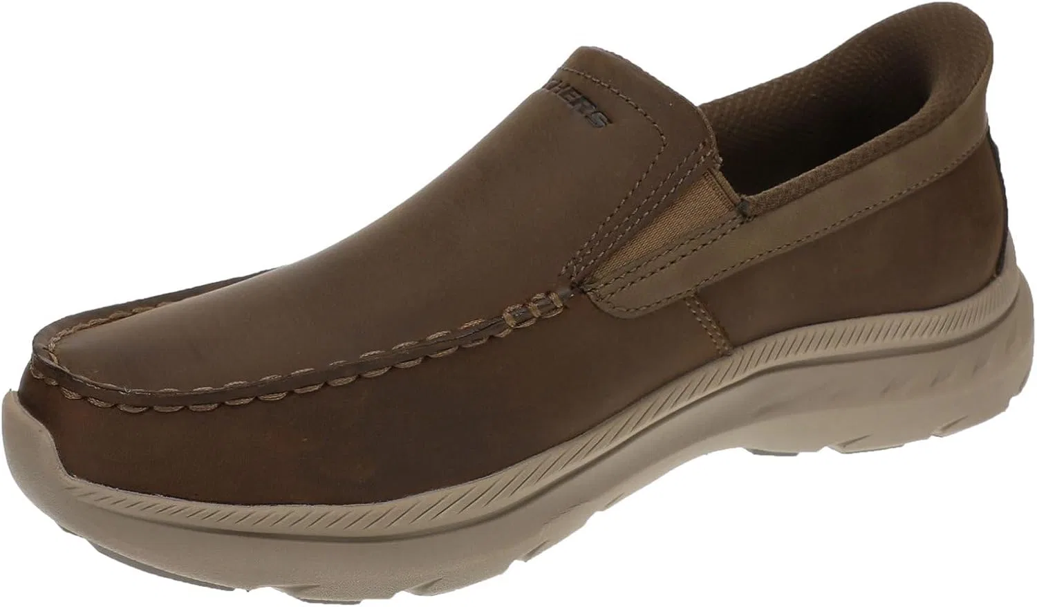 Мужские лоферы Skechers USA Pollard-Osgood Moc Toe, бежевый — фото 4