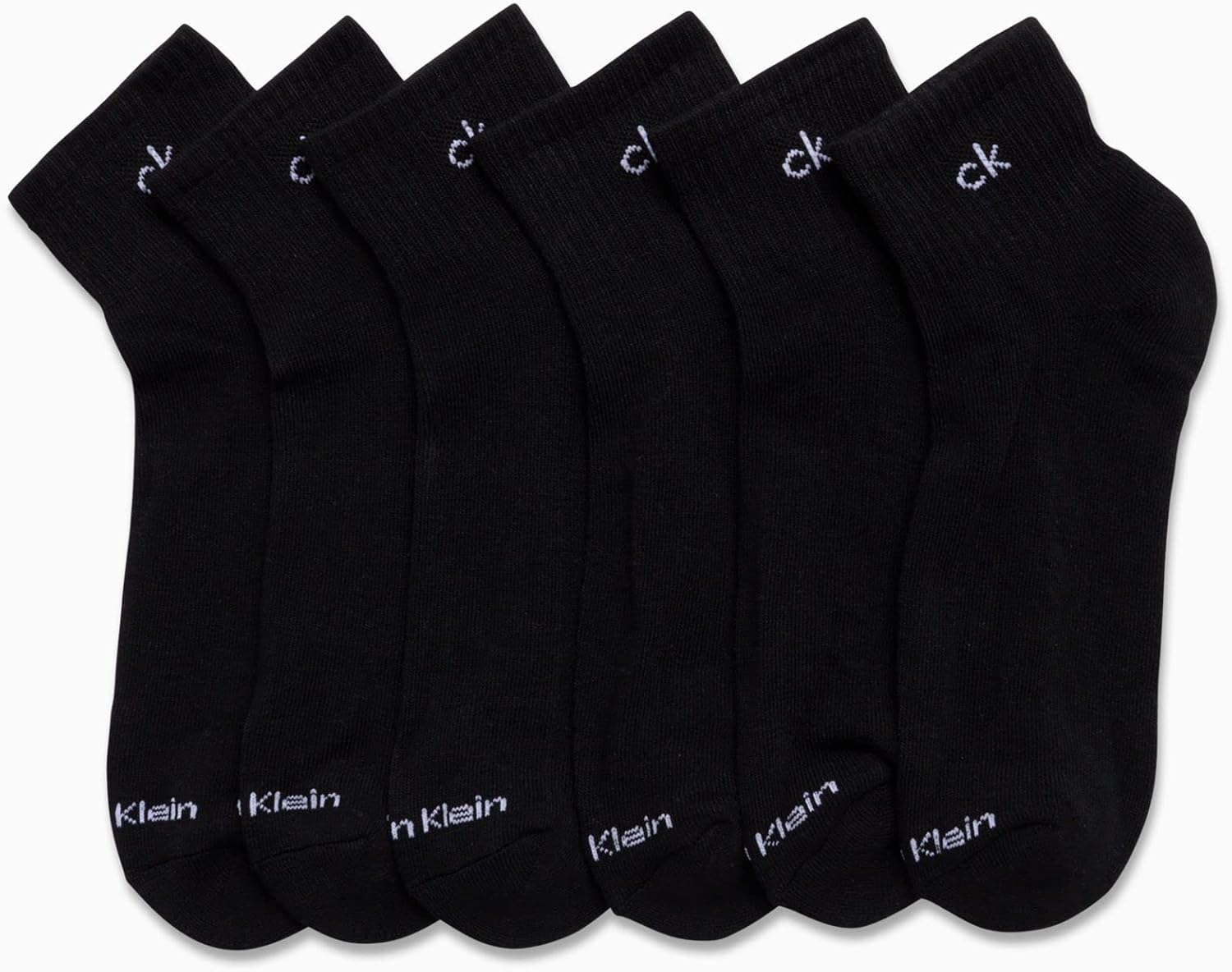 Мужские носки Calvin Klein Quarter Socks - 12 пар дышащих, мягких, амортизированных, спортивных носков до щиколотки для мужчин, All Black — фото 2