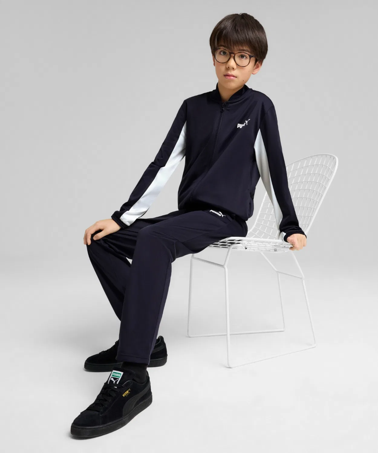Бейсбольный костюм PUMA Boys Poly с курткой и брюками, тёмно-синий