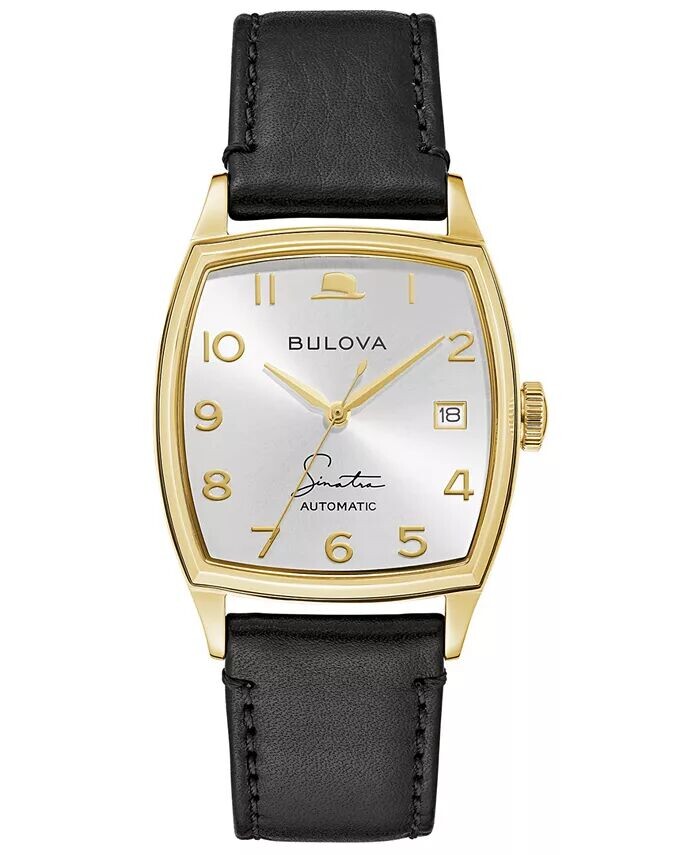 

Мужские часы Frank Sinatra с автоматическим черным кожаным ремешком 45x33,5 мм Bulova