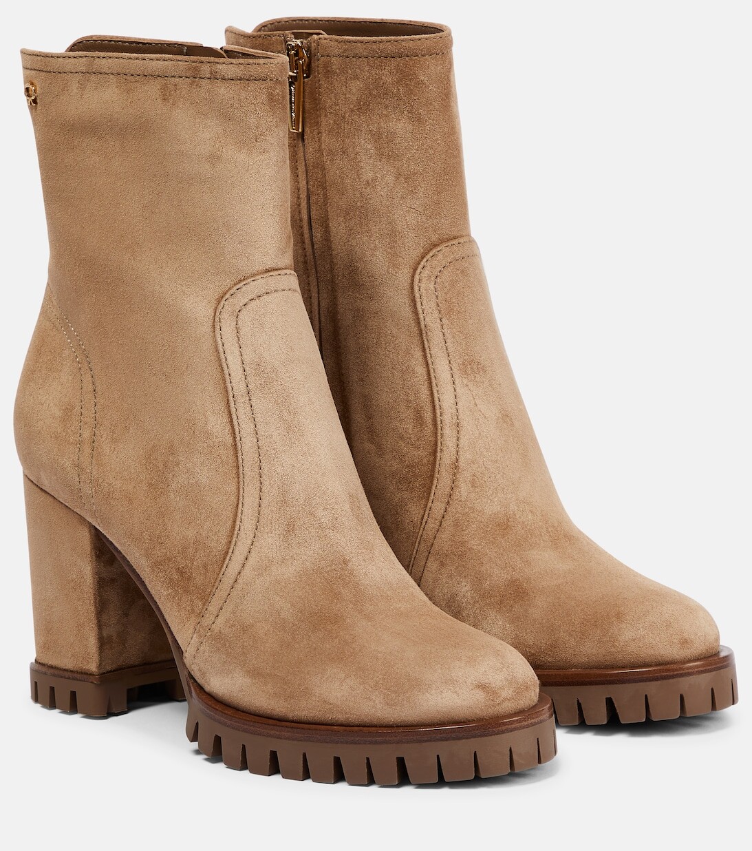 Замшевые ботильоны Timber Gianvito Rossi, коричневый