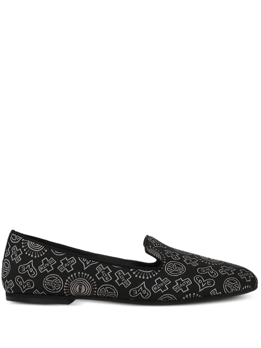Мокасины с вышитыми символами 10 CORSO COMO, черный