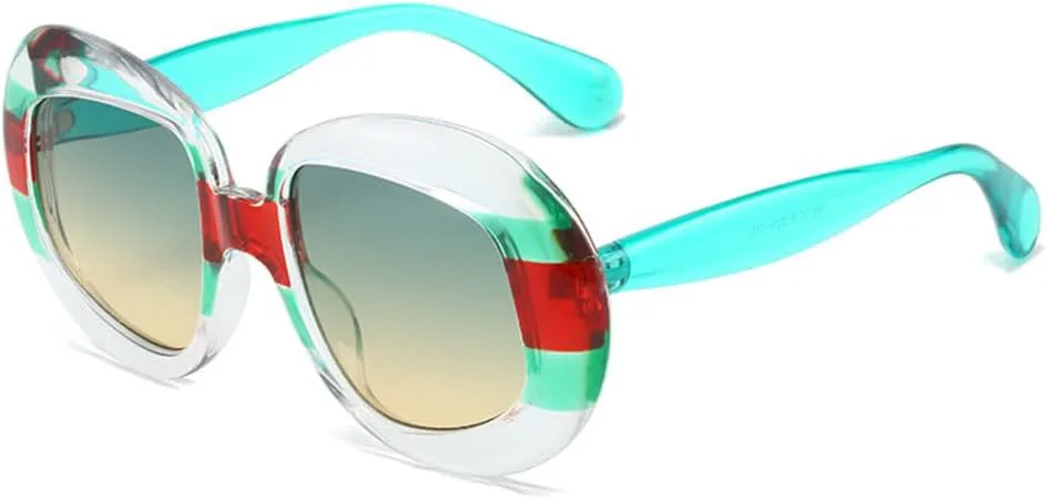 

Крупные солнцезащитные очки неправильной формы для женщин и мужчин, модные овальные солнцезащитные очки для женщин, модные красные и зеленые очки generic, Green