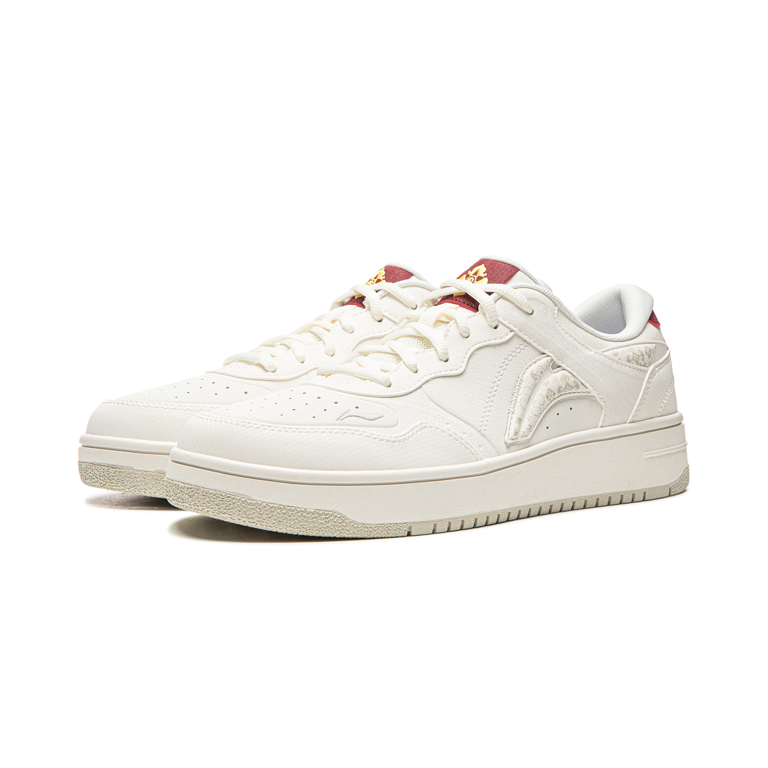 Кроссовки Li-Ning Tianji Slip Resistant, Abrasion Resistant, Height Increasing Low top мужские белые красные — фото 4