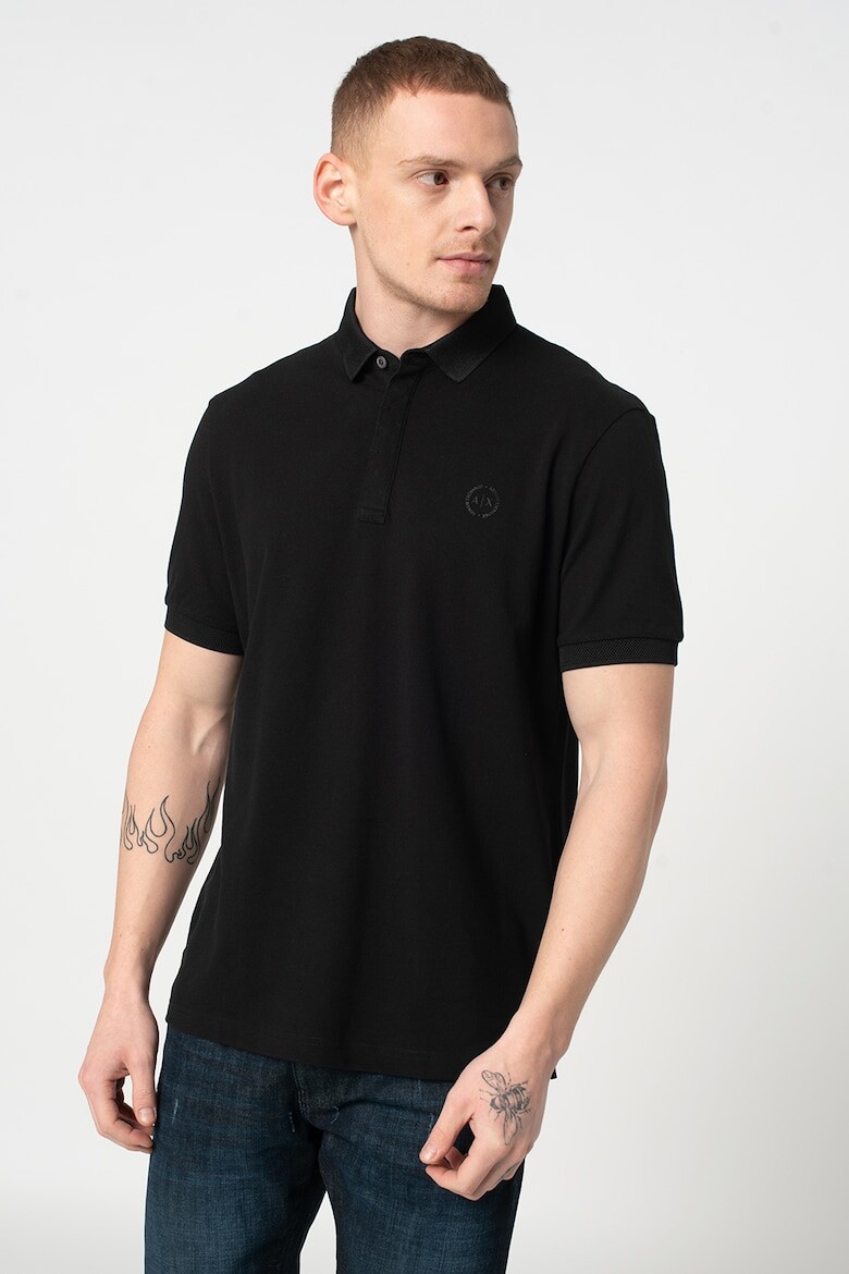 

Футболка с воротником Armani Exchange, черный